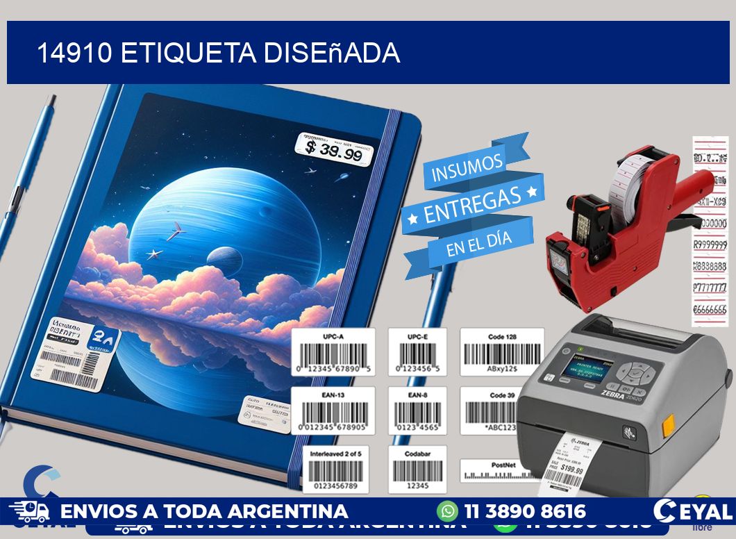 14910 etiqueta diseñada