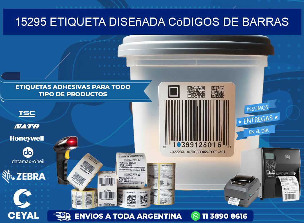 15295 etiqueta diseñada códigos de barras