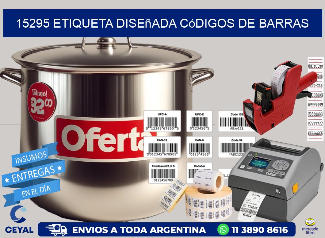 15295 etiqueta diseñada códigos de barras