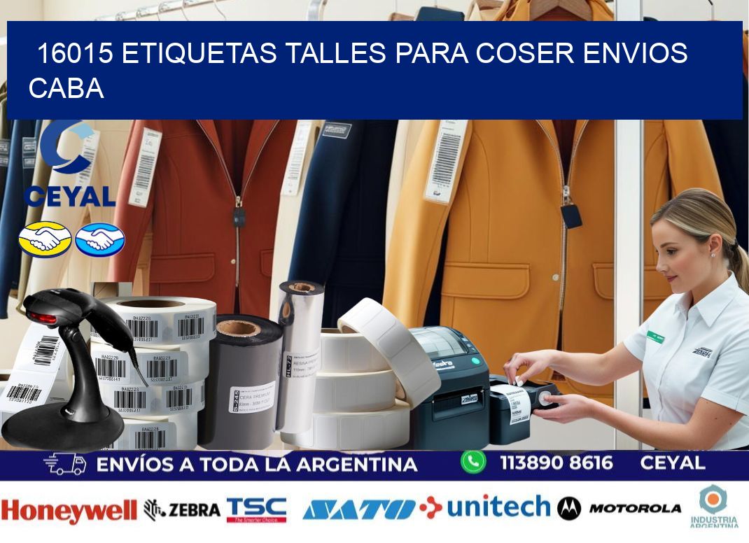 16015 ETIQUETAS TALLES PARA COSER ENVIOS CABA