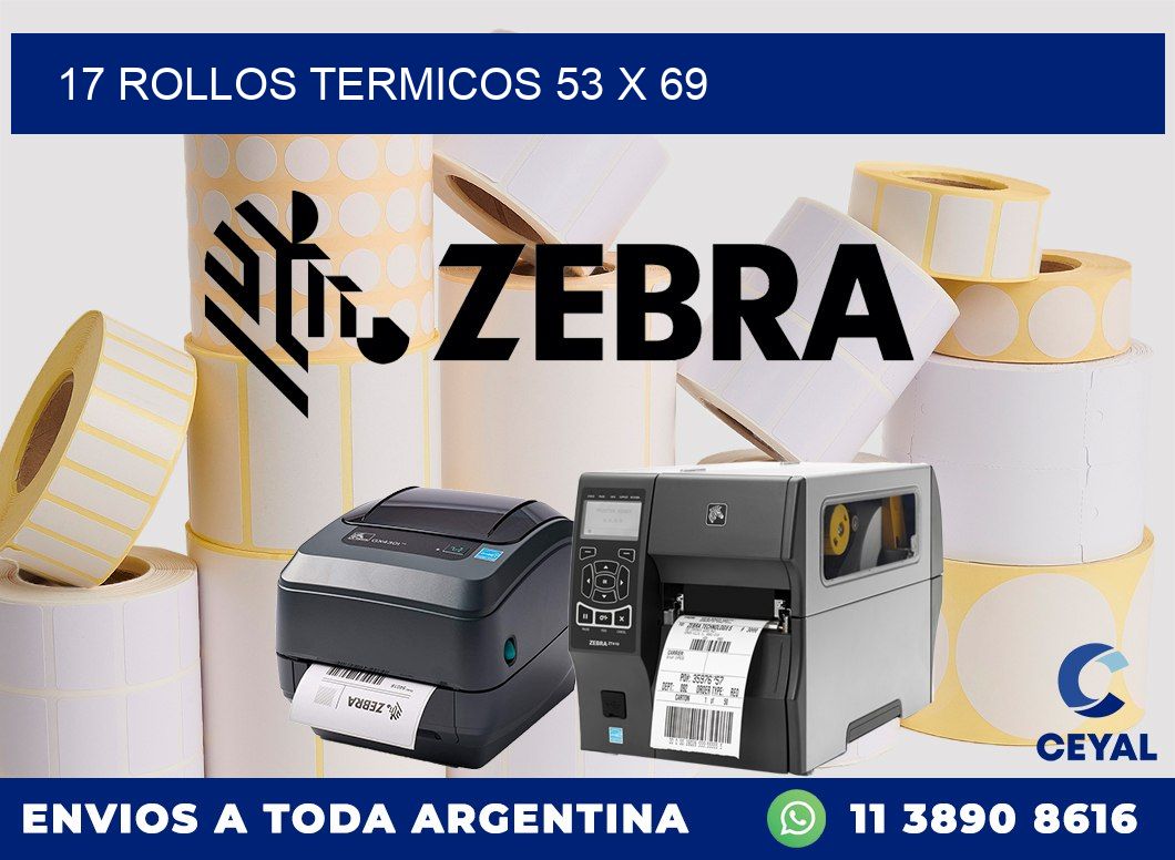 17 ROLLOS TERMICOS 53 x 69