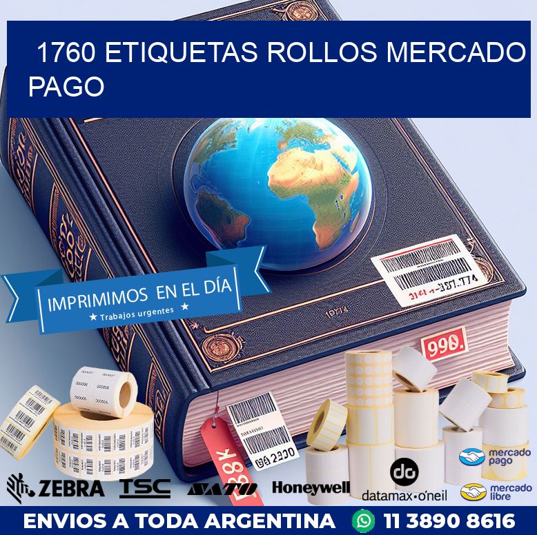 1760 etiquetas rollos MERCADO PAGO