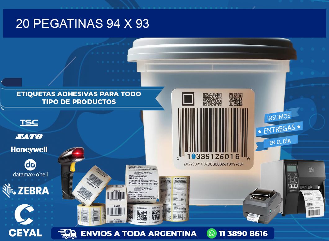 20 PEGATINAS 94 x 93