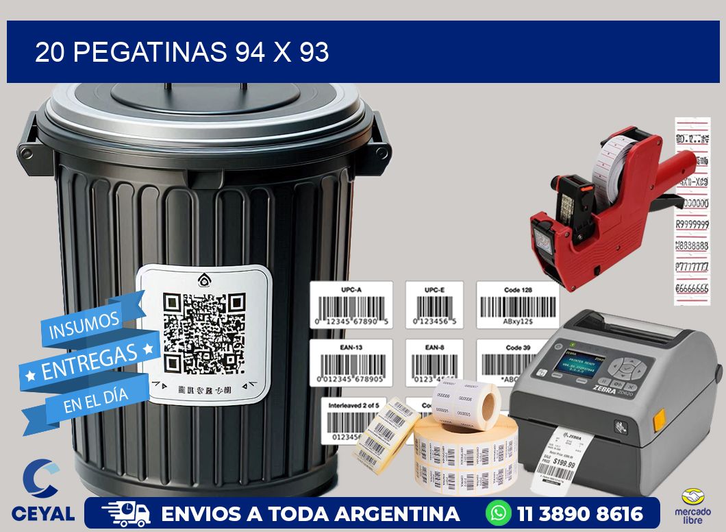 20 PEGATINAS 94 x 93