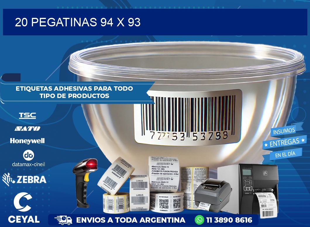 20 PEGATINAS 94 x 93