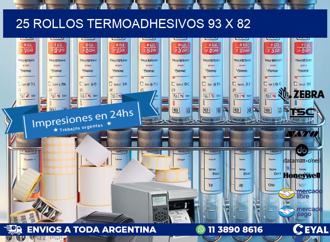 25 ROLLOS TERMOADHESIVOS 93 x 82