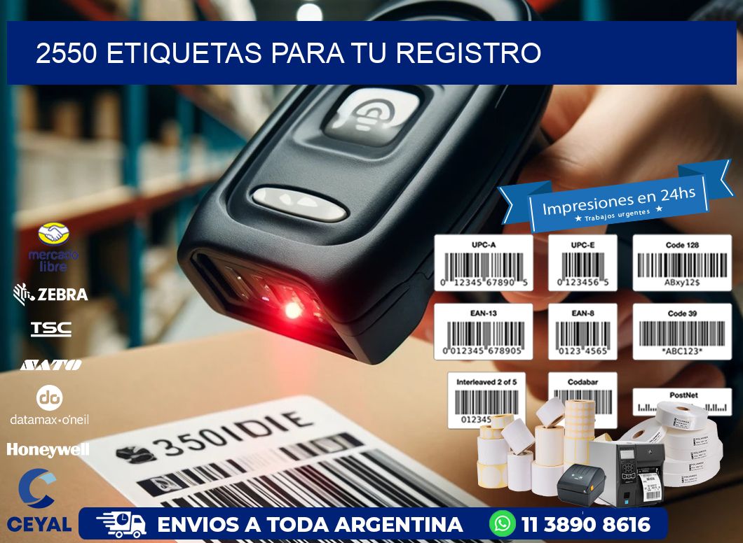 2550 etiquetas para tu registro