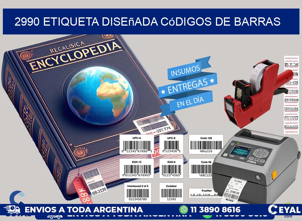 2990 etiqueta diseñada códigos de barras