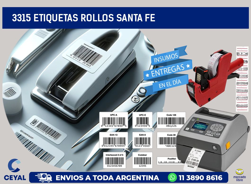 3315 etiquetas rollos SANTA FE