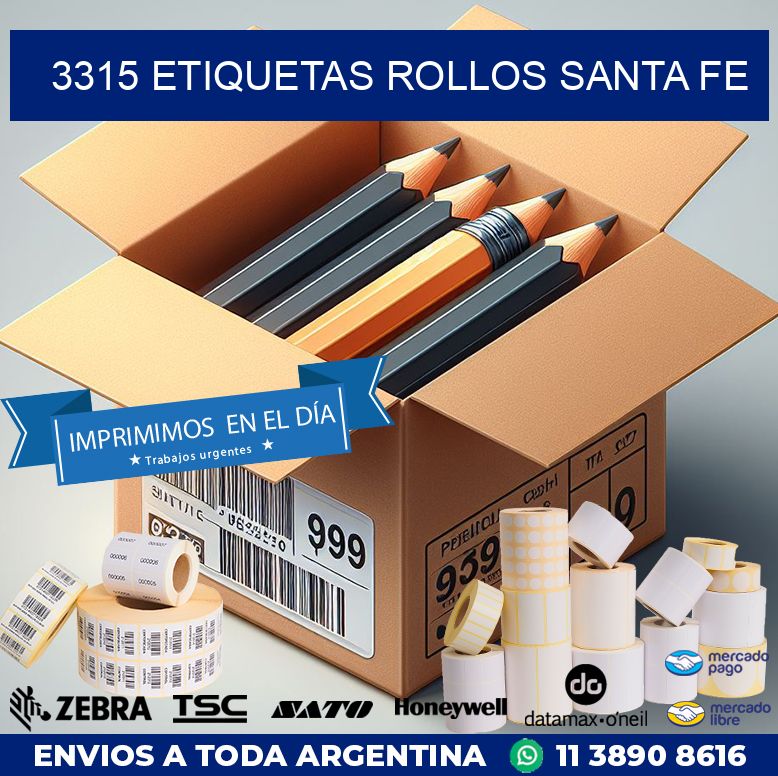 3315 etiquetas rollos SANTA FE
