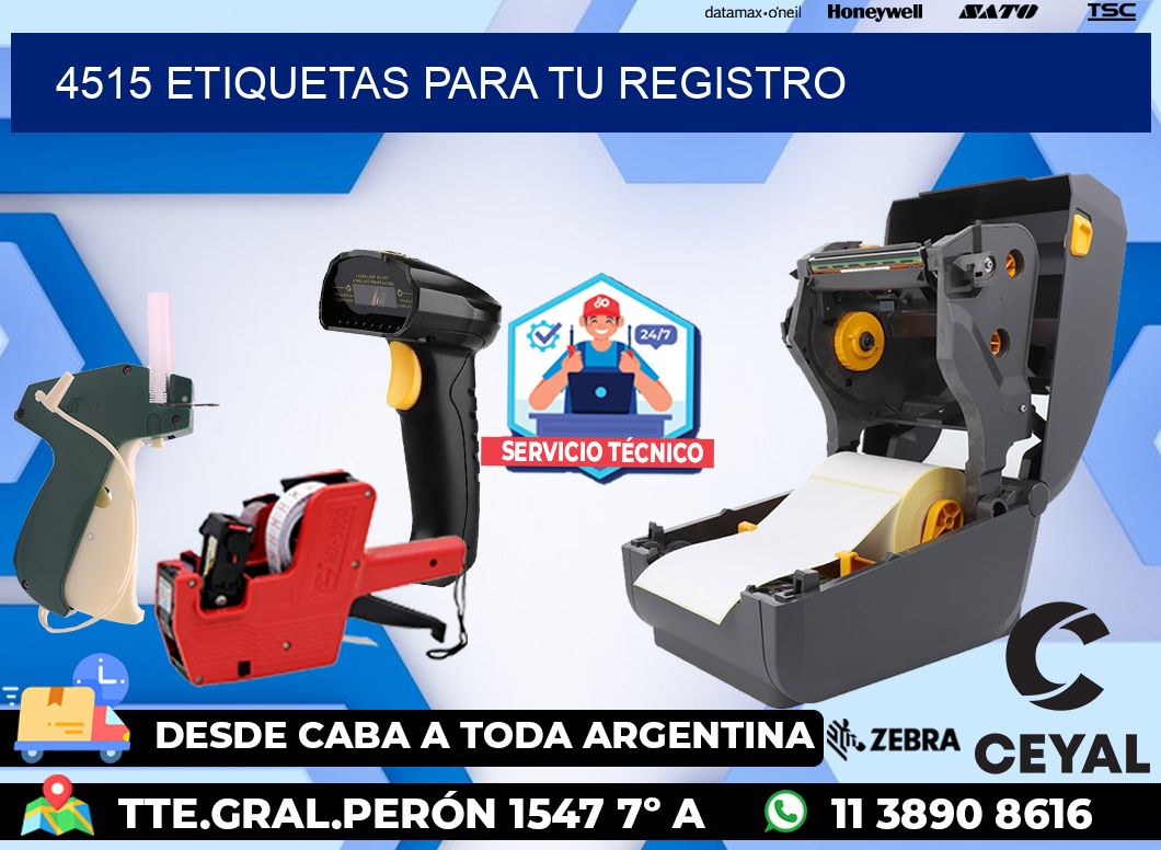 4515 etiquetas para tu registro