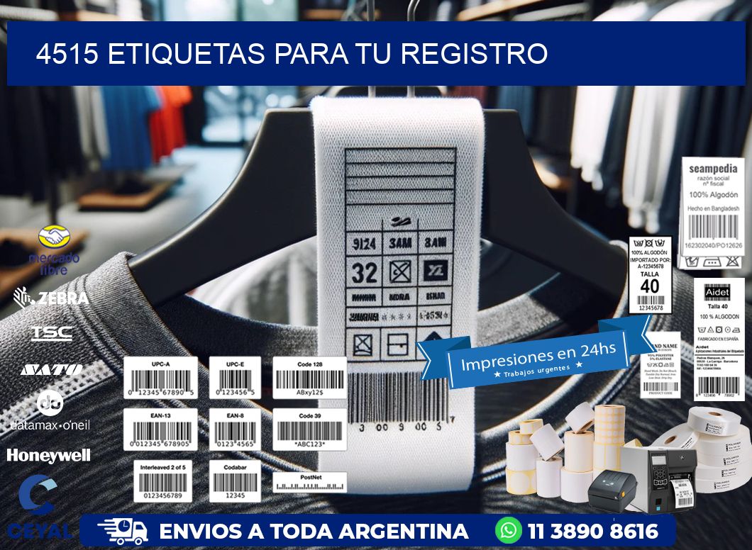 4515 etiquetas para tu registro