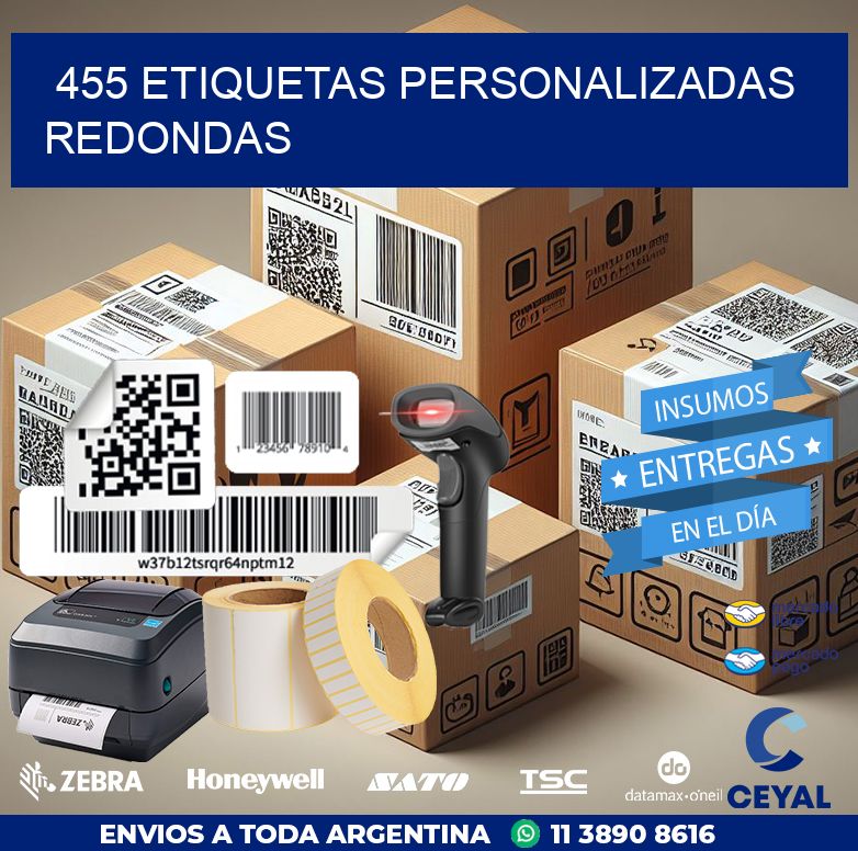 455 Etiquetas personalizadas redondas