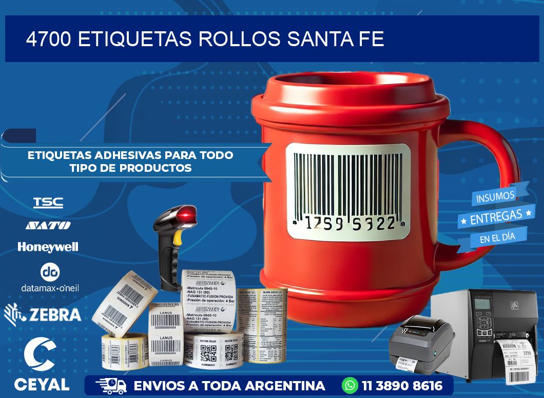4700 etiquetas rollos SANTA FE