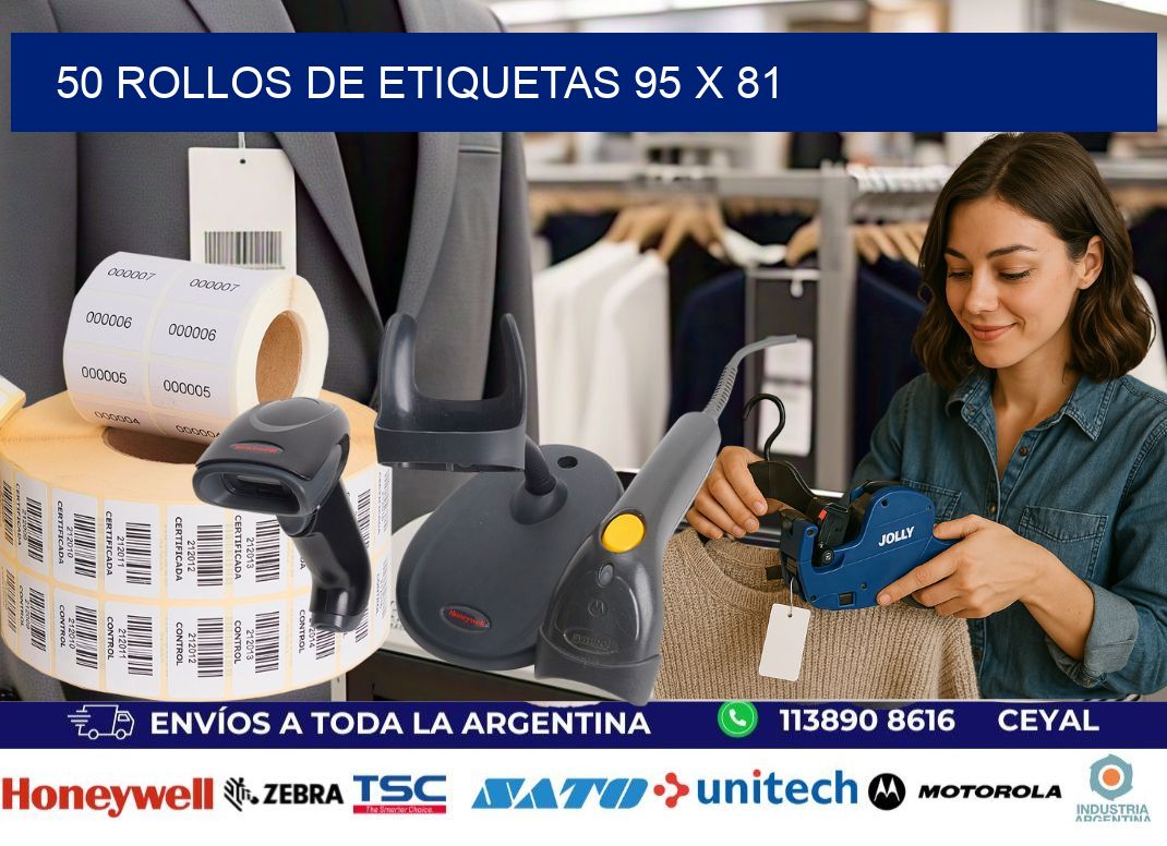 50 ROLLOS DE ETIQUETAS 95 x 81