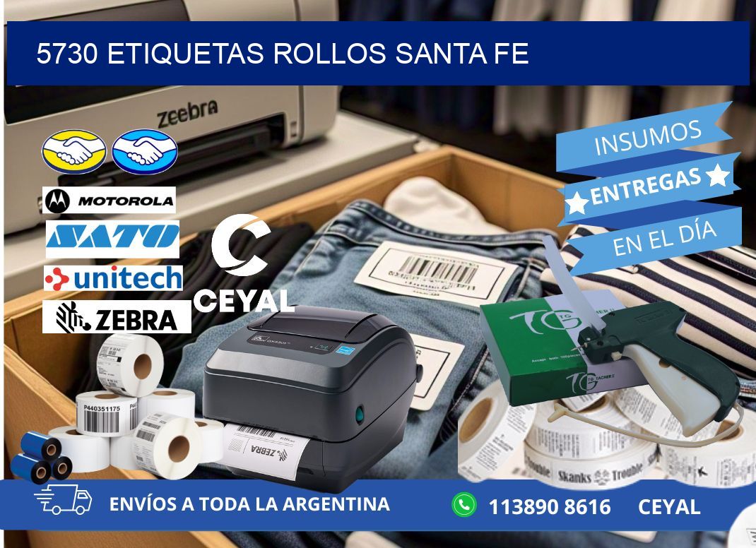 5730 etiquetas rollos SANTA FE