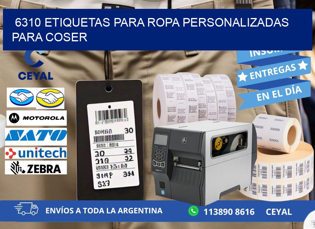 6310 Etiquetas para ropa personalizadas para coser