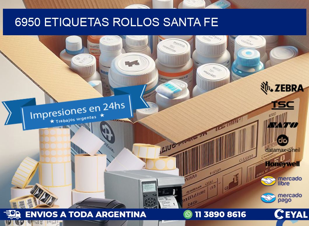 6950 etiquetas rollos SANTA FE