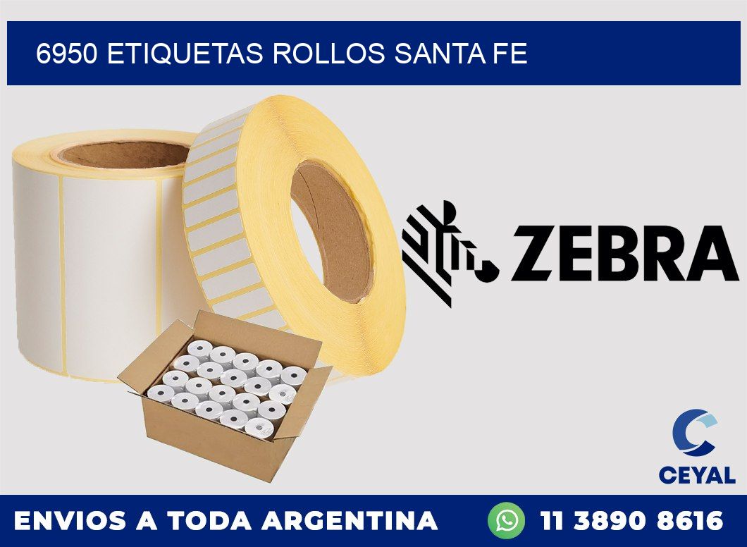 6950 etiquetas rollos SANTA FE