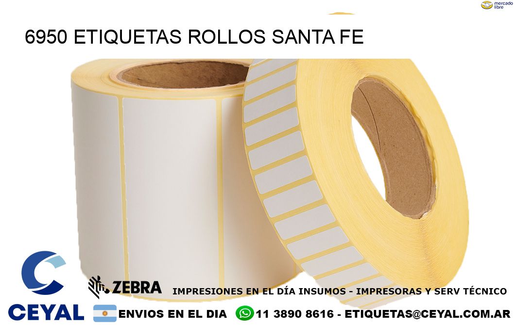 6950 etiquetas rollos SANTA FE