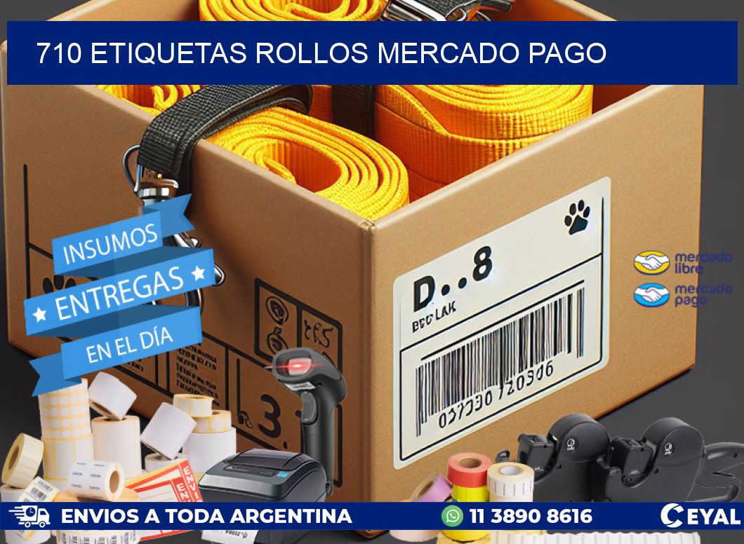 710 etiquetas rollos MERCADO PAGO