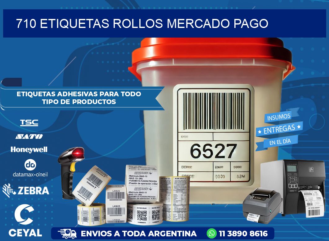 710 etiquetas rollos MERCADO PAGO