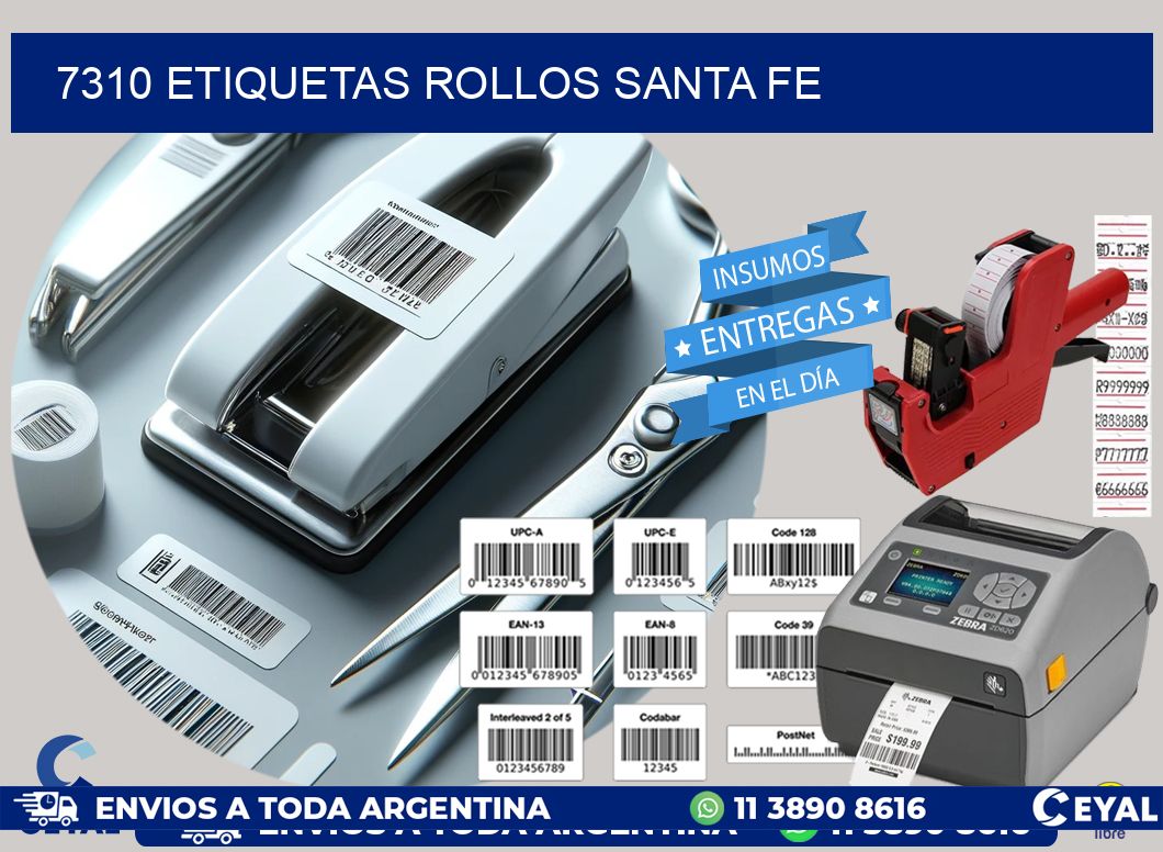 7310 etiquetas rollos SANTA FE