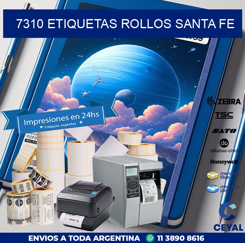 7310 etiquetas rollos SANTA FE