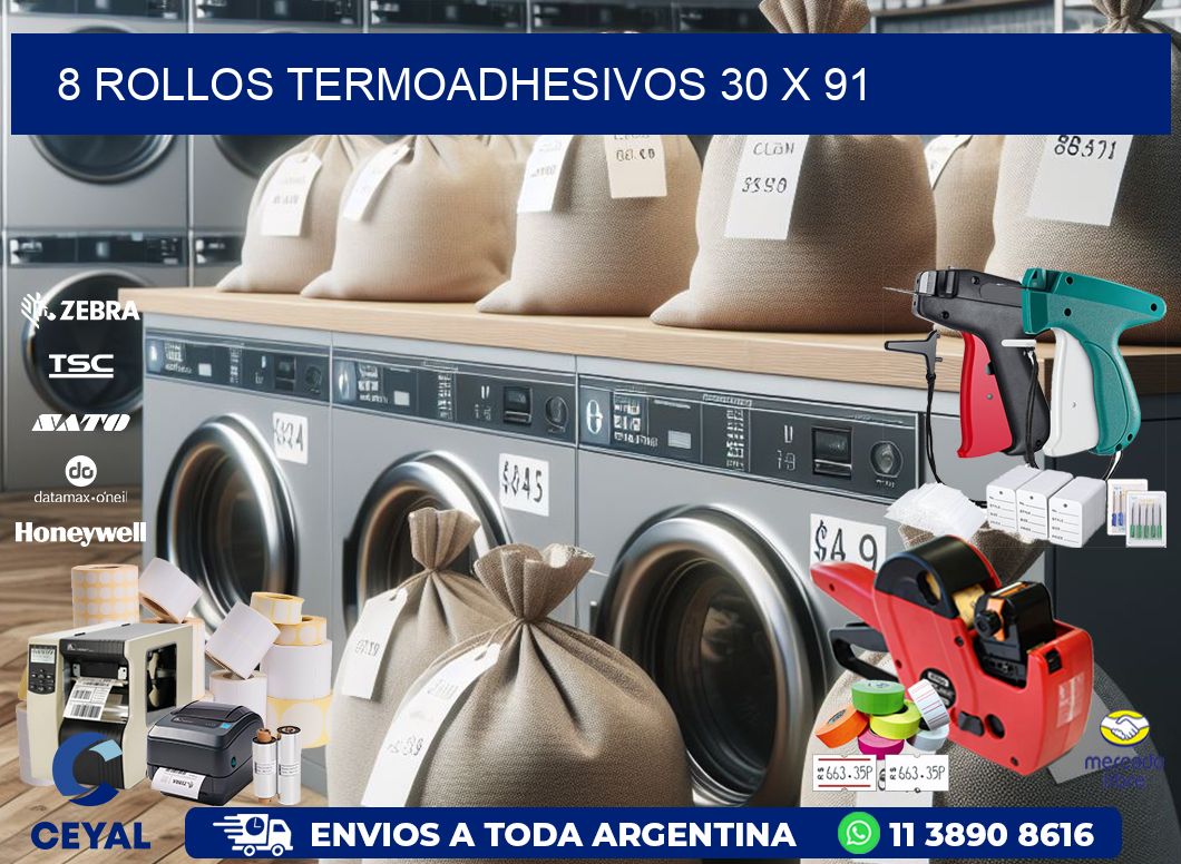 8 ROLLOS TERMOADHESIVOS 30 x 91