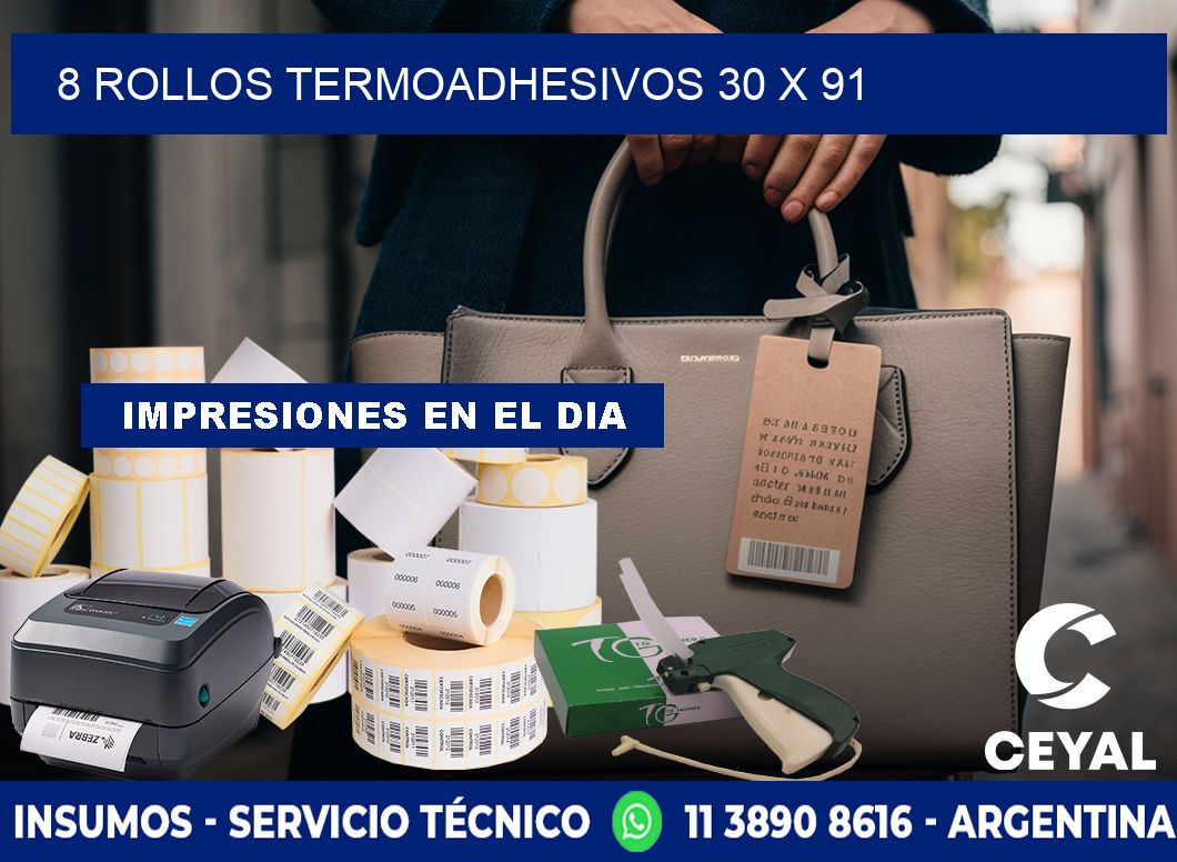 8 ROLLOS TERMOADHESIVOS 30 x 91