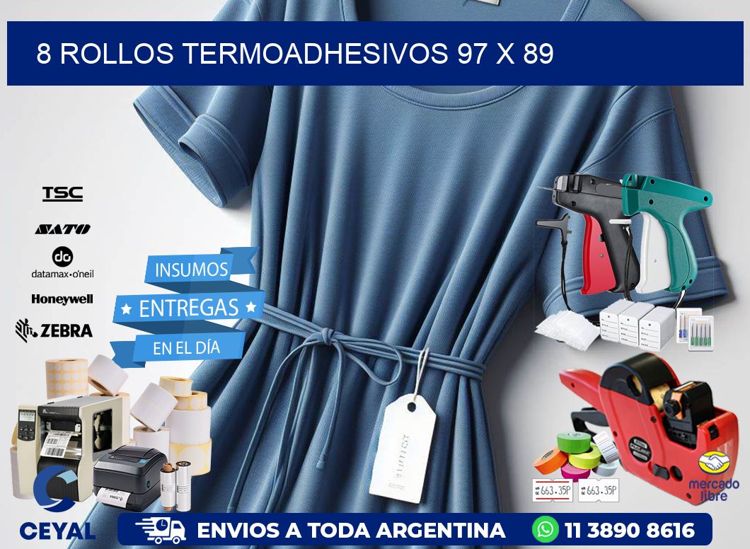 8 ROLLOS TERMOADHESIVOS 97 x 89