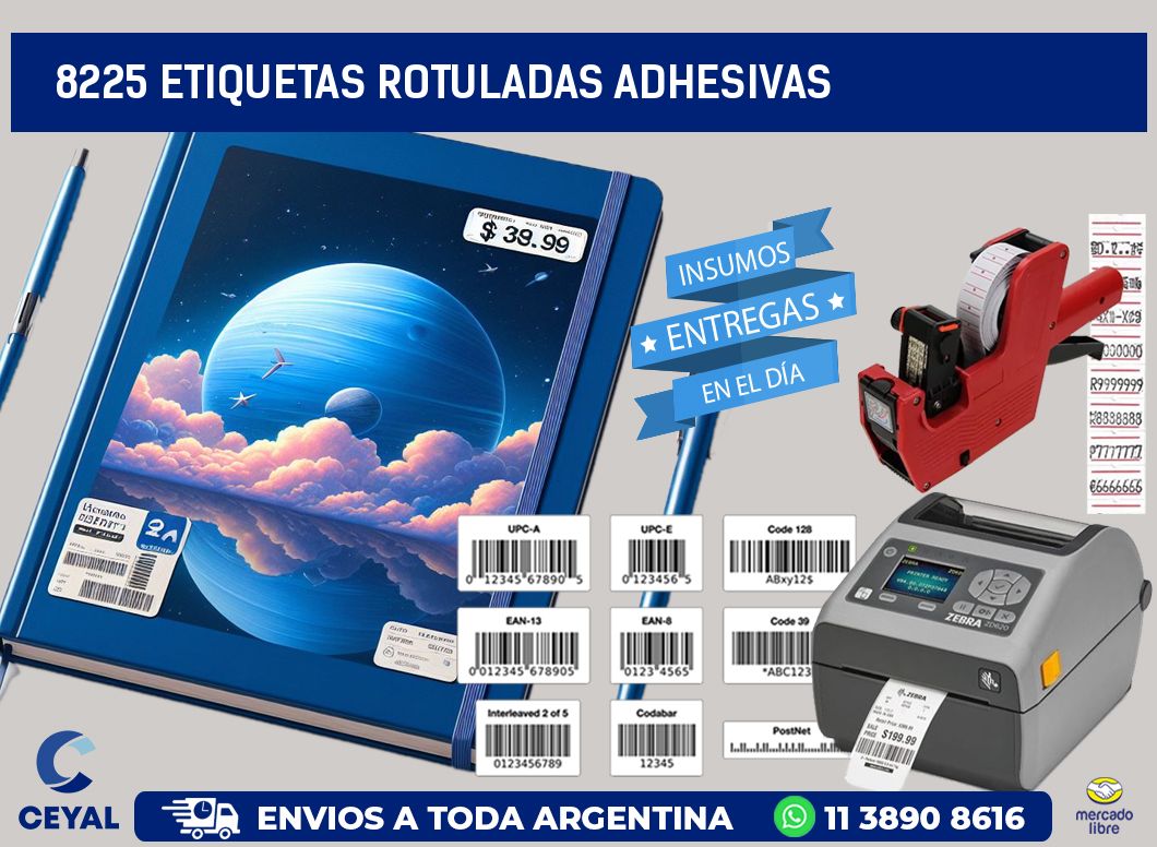 8225 etiquetas rotuladas adhesivas