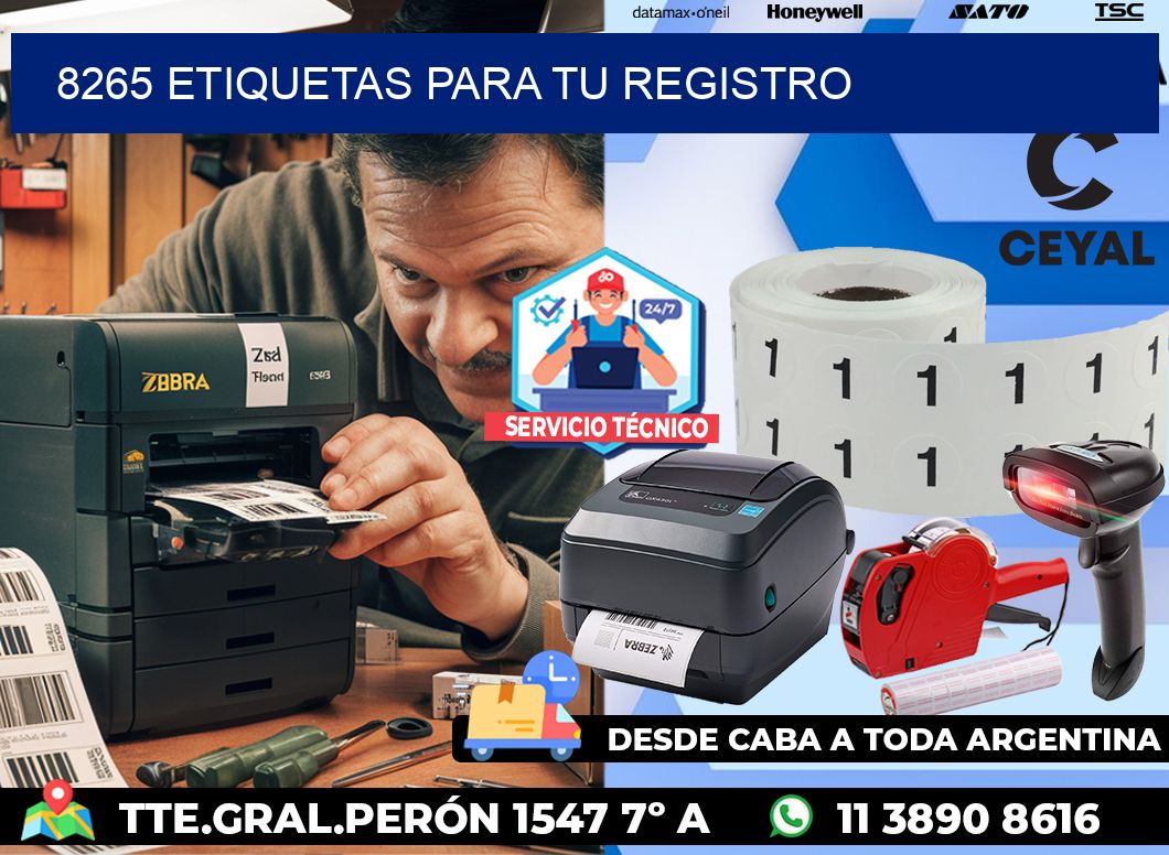 8265 etiquetas para tu registro