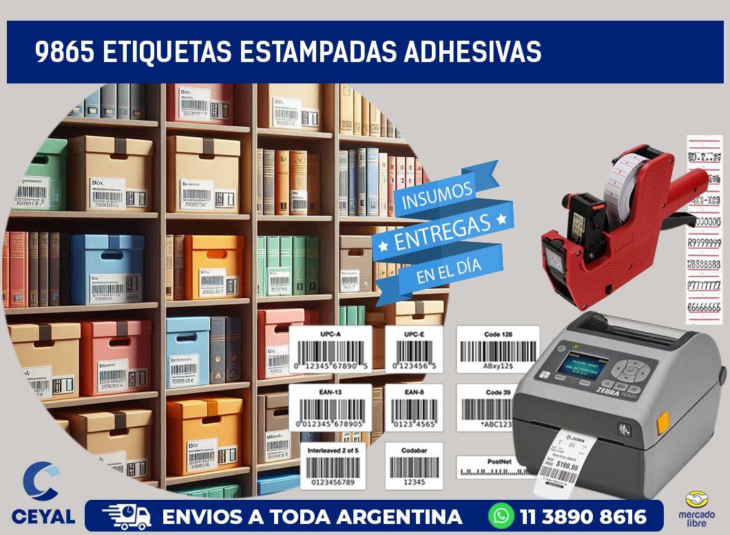 9865 etiquetas estampadas adhesivas