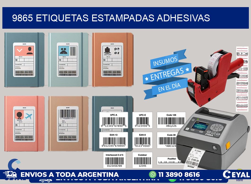 9865 etiquetas estampadas adhesivas