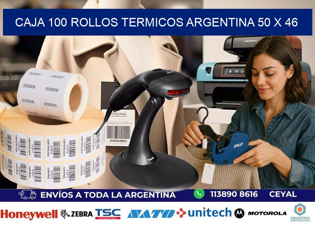 CAJA 100 ROLLOS TERMICOS ARGENTINA 50 x 46