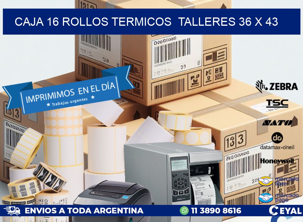 CAJA 16 ROLLOS TERMICOS  TALLERES 36 x 43