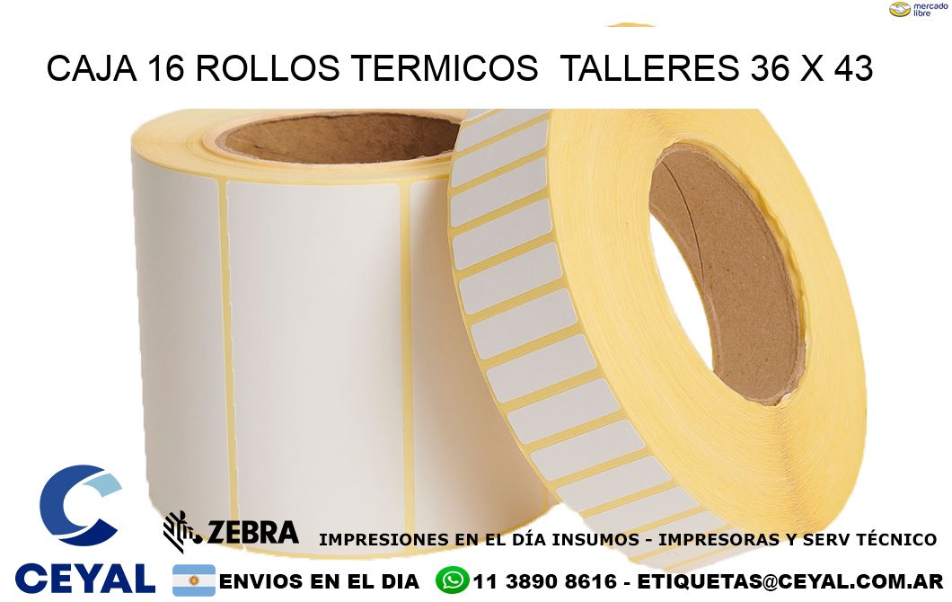 CAJA 16 ROLLOS TERMICOS  TALLERES 36 x 43