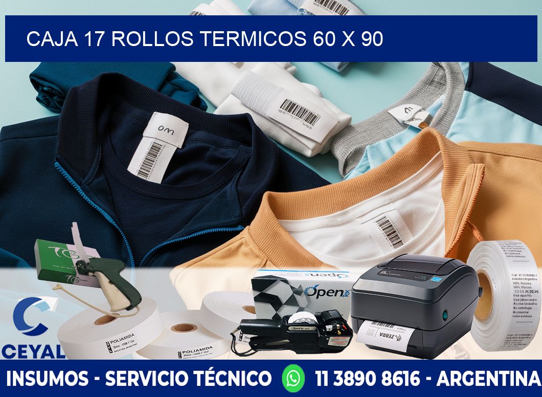 CAJA 17 ROLLOS TERMICOS 60 x 90