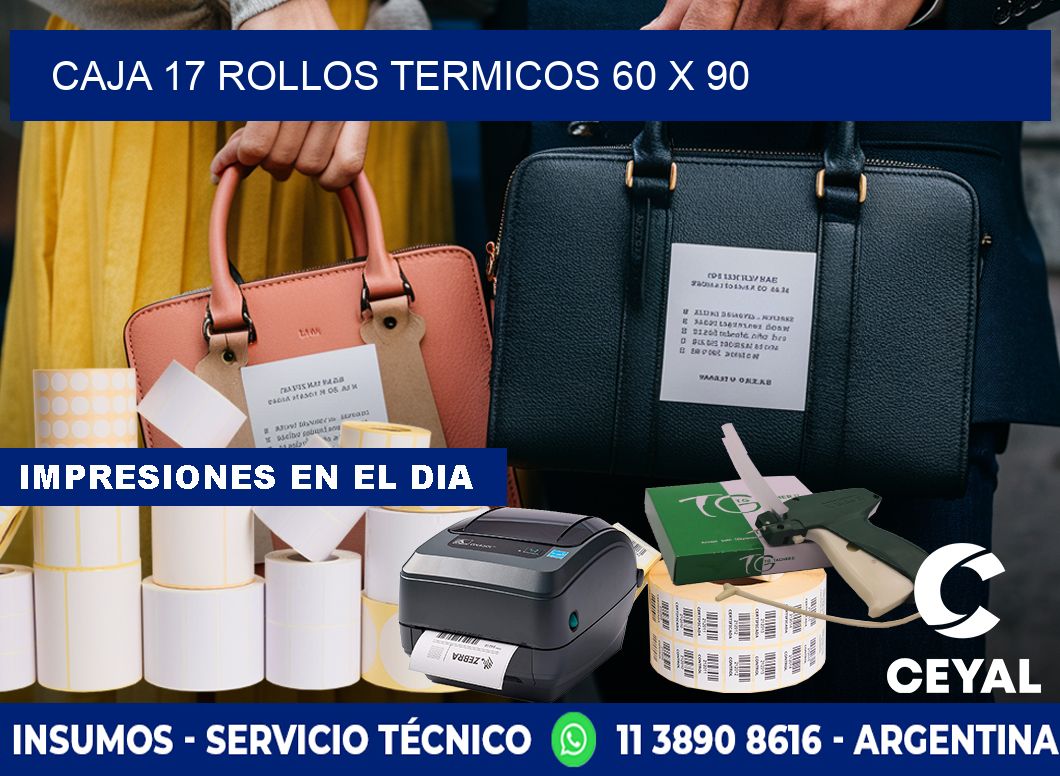 CAJA 17 ROLLOS TERMICOS 60 x 90