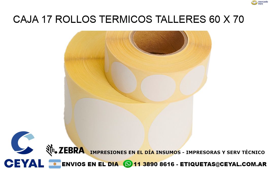 CAJA 17 ROLLOS TERMICOS TALLERES 60 x 70