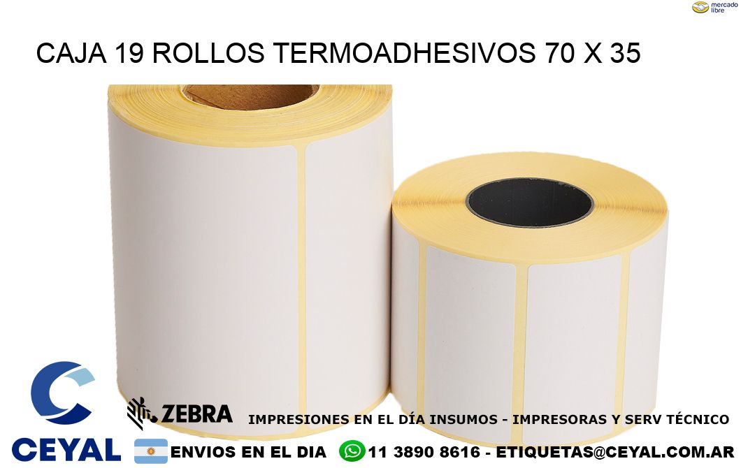 CAJA 19 ROLLOS TERMOADHESIVOS 70 x 35