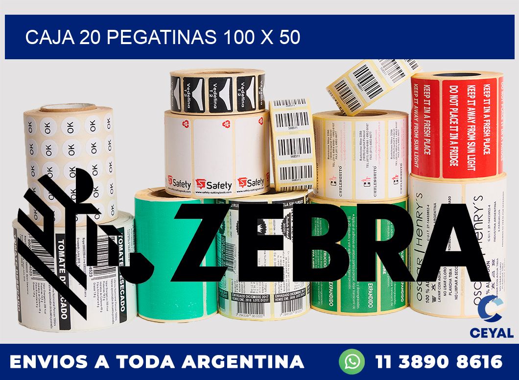 CAJA 20 PEGATINAS 100 x 50