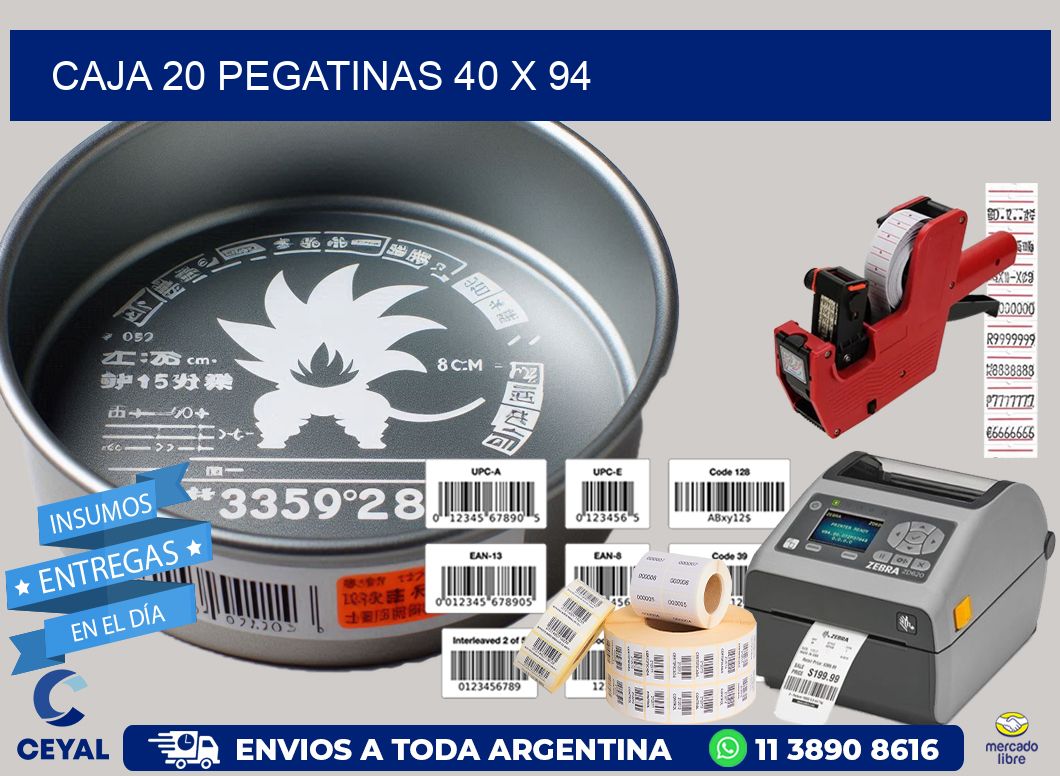 CAJA 20 PEGATINAS 40 x 94