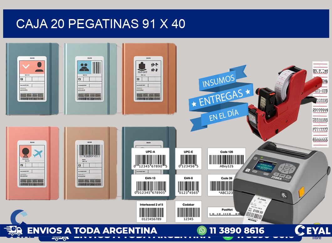 CAJA 20 PEGATINAS 91 x 40