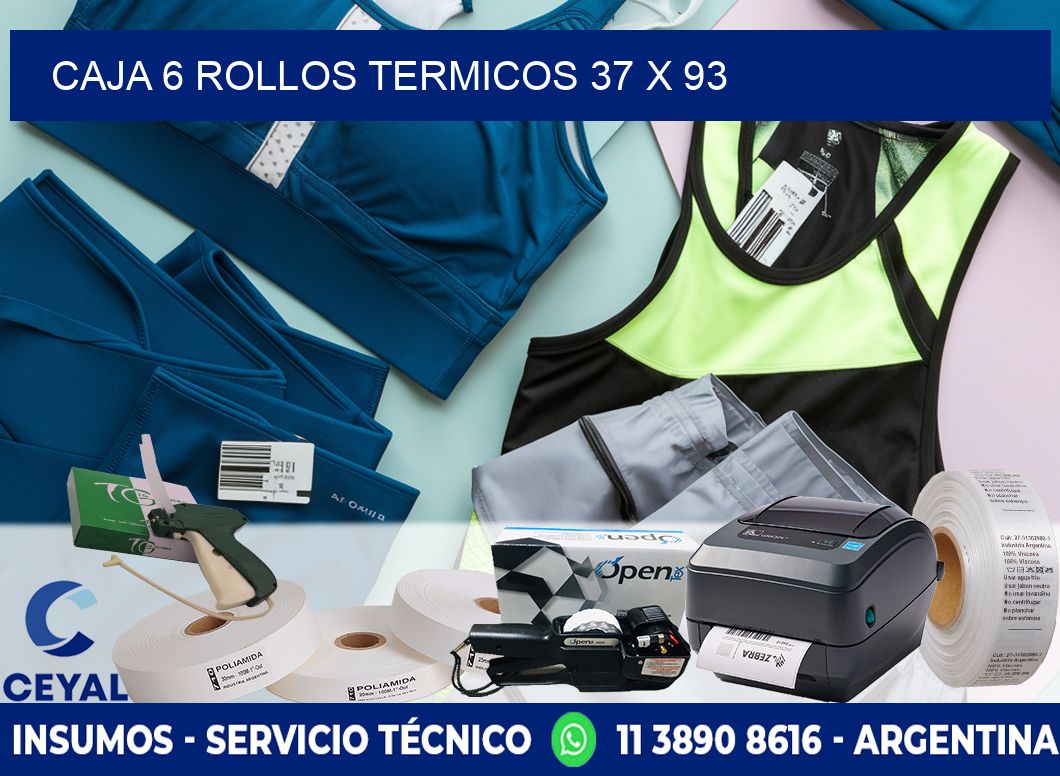 CAJA 6 ROLLOS TERMICOS 37 x 93