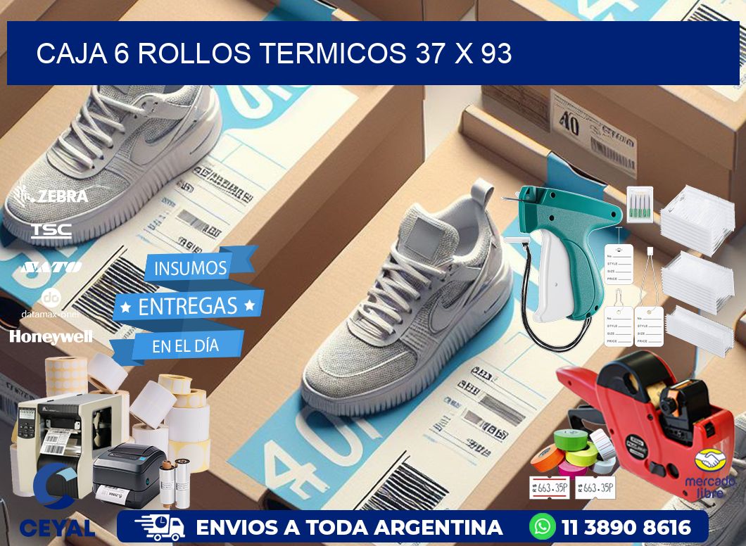 CAJA 6 ROLLOS TERMICOS 37 x 93