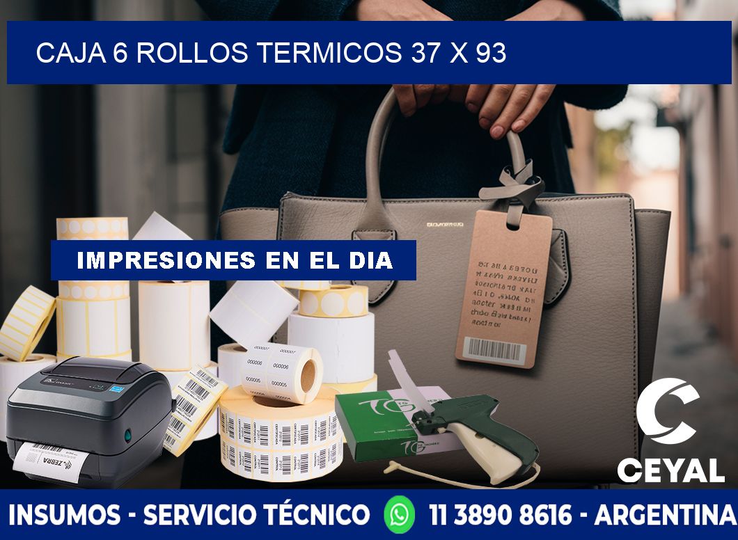 CAJA 6 ROLLOS TERMICOS 37 x 93