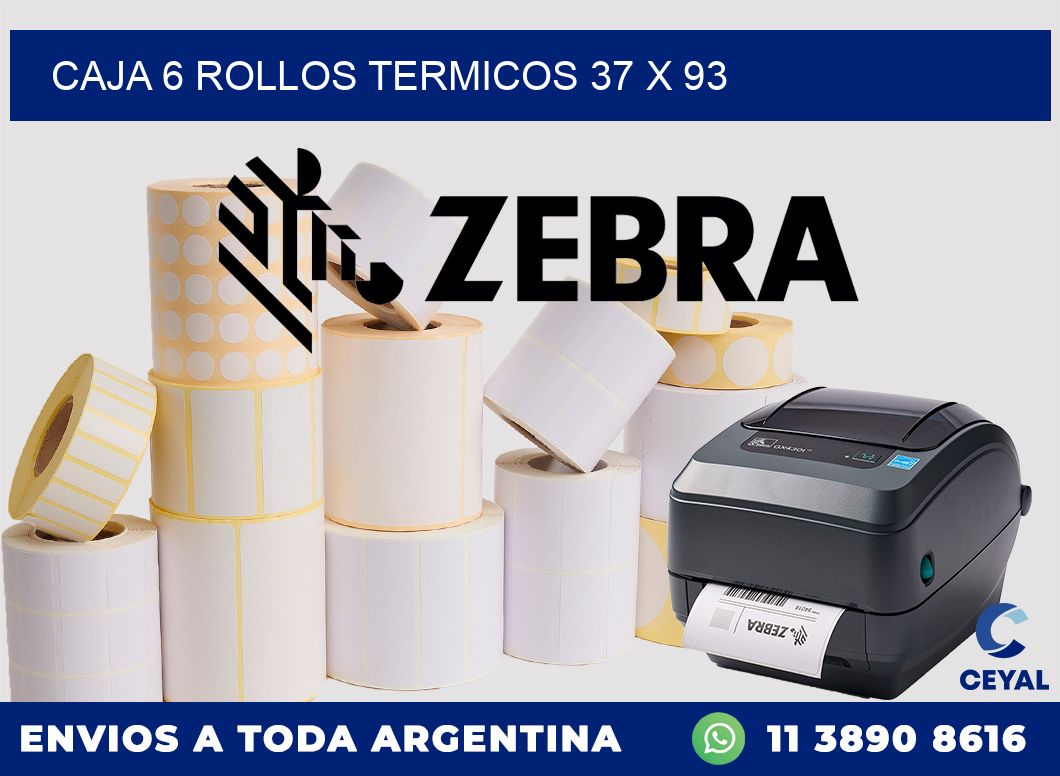 CAJA 6 ROLLOS TERMICOS 37 x 93