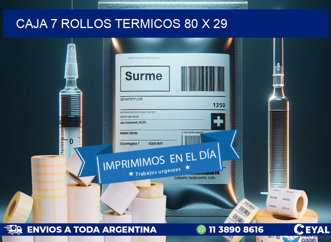 CAJA 7 ROLLOS TERMICOS 80 x 29